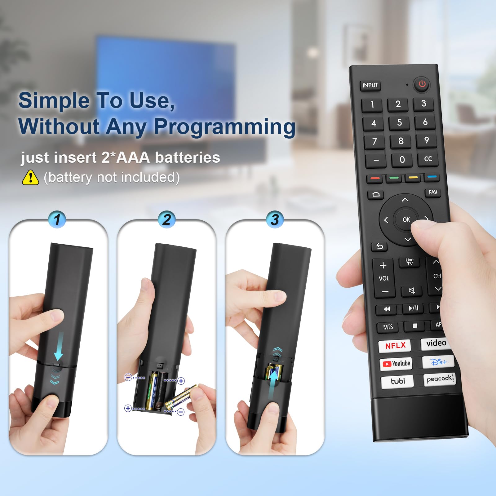 Amazon | Hisenseスマートテレビリモコンの交換用。Hisense 4K UHD